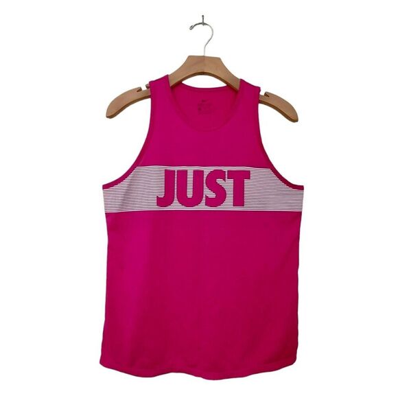Nike Dri-Fit Tank Top Womens Medium Pink Crew Neck Breathable Activewear Gym - Picture 1 of 8